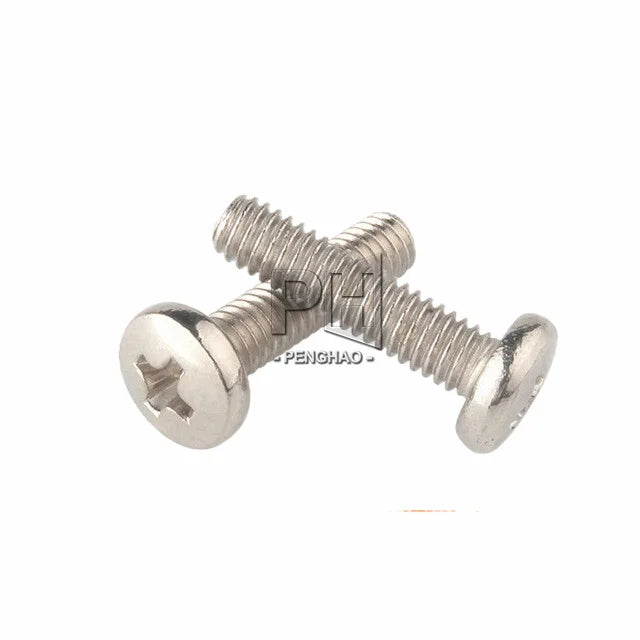 Power Box Screw Nickel-plated Cross Pan Head Screw Flat Round Head Screw Pan Head Wire BM2 * 3-BM3*16
