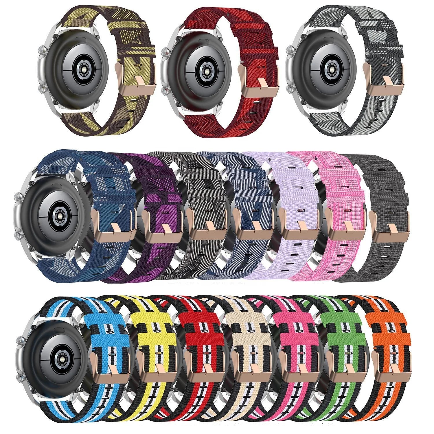 Nylon Woven Strap for Watch for Huawei GT 46mm/3 Pro/Runner Smartwatch Band with Stainless Steel Pin Buckle Waterproof & Durable