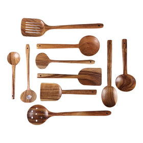 Teak Wooden Spatula Soup Spoon Long Handle Salad Stirring Cookware Custom Made Durable Kitchen Accessories
