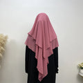2305# New Front Back 2 Layer Chiffon Khimar Solid Color Women Hijab Muslim Modest Fashion Long Hijabs Wholesale Scarves 19 Color