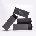 Customize Logo Slide Out Drawer Gift Glasses Case with Recycled Materials Matt Lamination & Embossing Black Cardboard Paper Box
