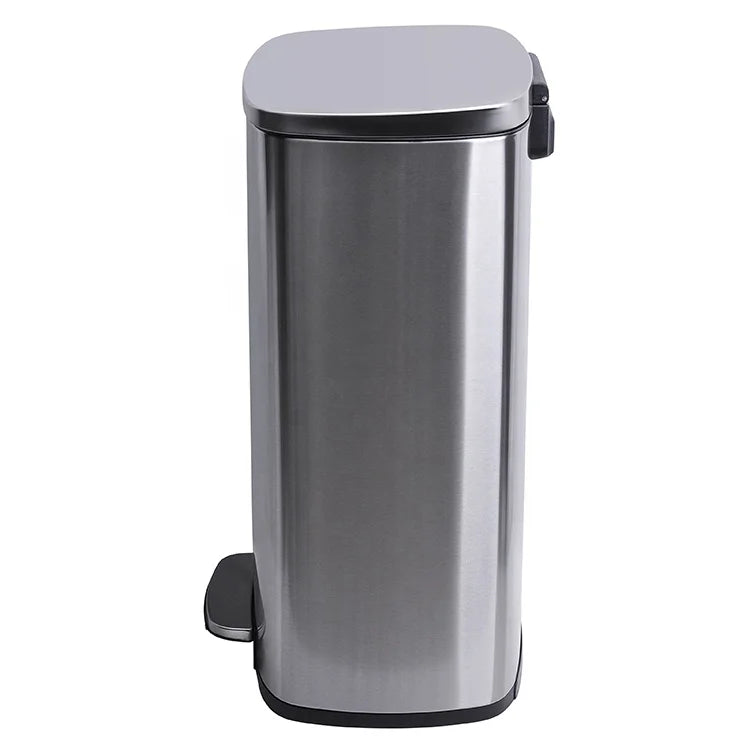 Hotel 50L Rectangular Commercial Litter Bin Trash Container Shopping Mall Trash Bin Stainless Steel
