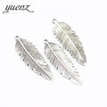YuenZ Vintage Silver Plated Feather Charms Pendant DIY Bracelet Necklace Accessories 43*14mm D316
