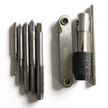 7pcs M3-M8 HSS Tap & Die Set Hand Screw Thread Metric Plug Tap Drill + T-Handle Ratchet