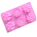 Saffron 6 Cavity Silicone Mold Flower-Shaped Cake Baking Mold for Small Flowers OEM/ODM Welcome