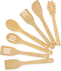 Eco-Friendly Sustainable 7-Piece Bamboo Spatula Set Natural Color Kitchen Utensils
