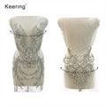 High Quality Glass Diamond Rhinestone Appliques for Wedding Dress With Sleeves or Without Sleeve WDP-369