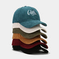 Stylish Simple Letter Baseball Hats Embroidered Curved Corduroy Outdoor Sun protection Baseball Cap for Men