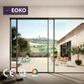 EOKO Exterior Double Soundproof Waterproof Sliding Door Aluminum Alloy 3 Panel Tempered Glass Sliding Doors