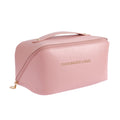 Travel Causal Luxury Fashion Custom Travel case Makeup Bags Waterproof Handle Large Capacity Pu Leather pink Cosmetic Bag
