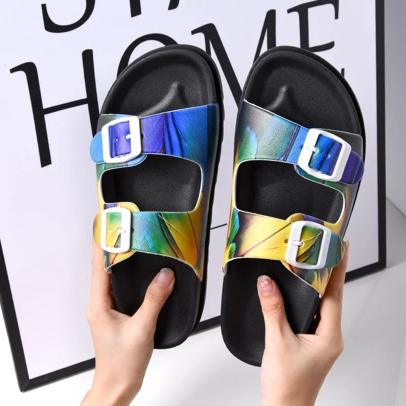 Unisex Adults Beach Summer New Style Ladies Custom Sandals Comfortable Flat House Slippers for Women and Ladies for Spring