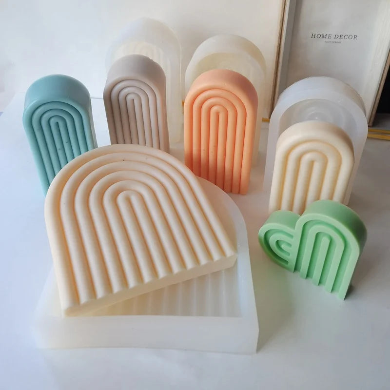 Silicone Candle Mold U-shaped Rainbow Bridge Arch DIY Candle Aromatherapy Soap Cake Molds