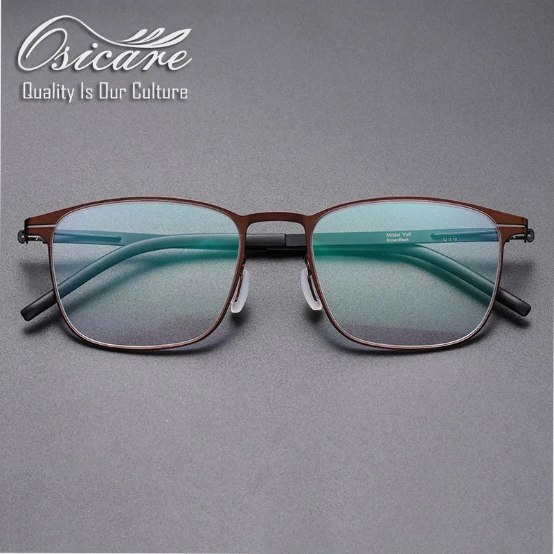Osicare VEIT Luxury Brand Metal Lens Lunettes Eyeglasses Non No Screw Prescription Spectacle Readers Men Glasses Optical Frames