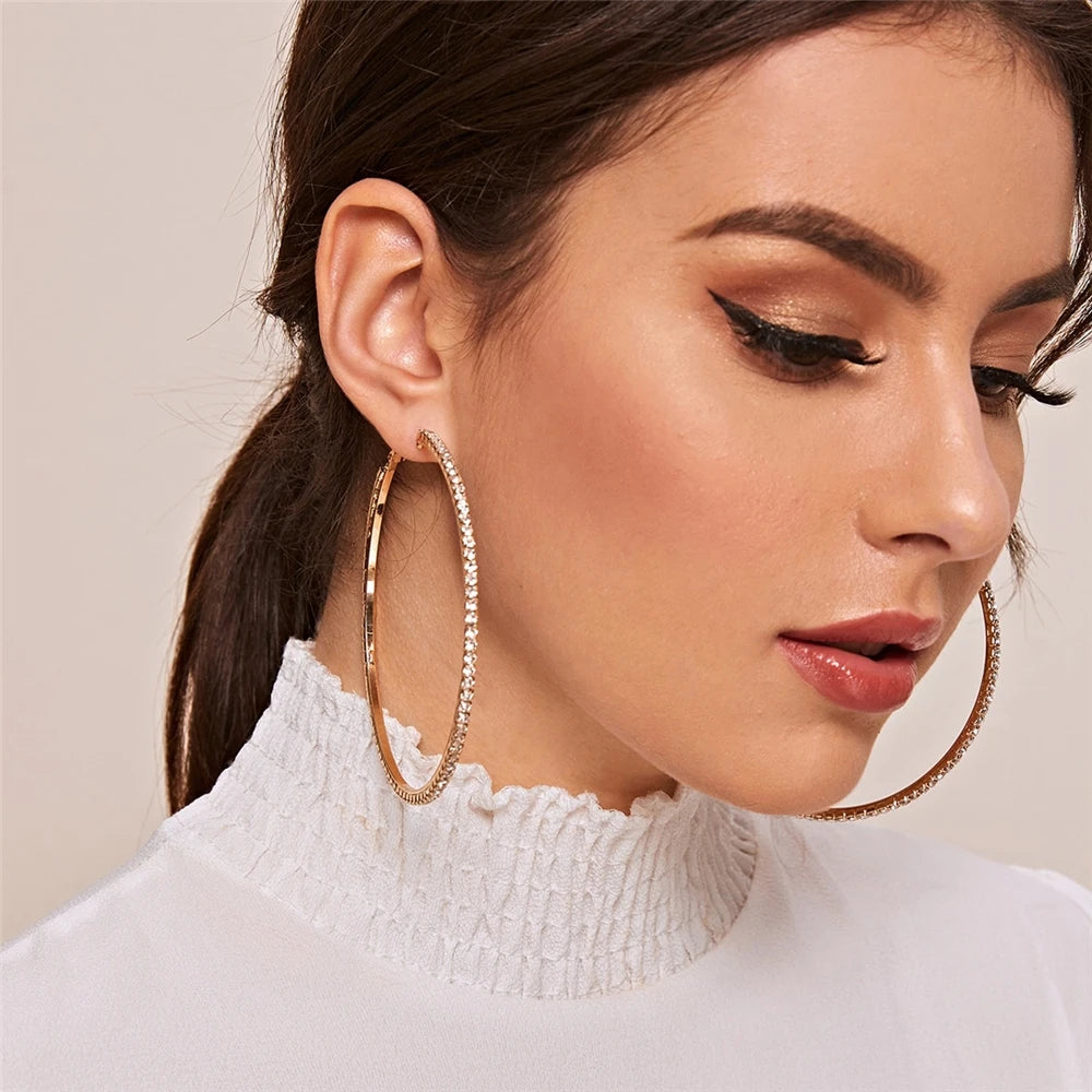 HOVANCI Chinese Factory Oversized Big Hoop Earrings Gold Woman Earring