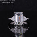 Starsgem 14k White Gold Lab Diamond Ring Three Stone Engagement Ring Custom Diamond Wedding Rings Women
