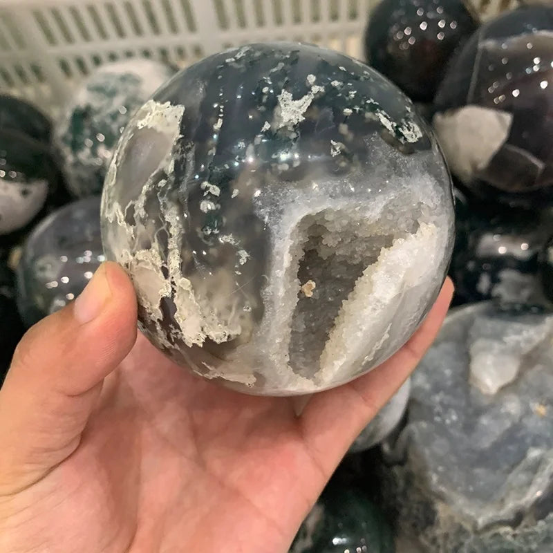 Wholesale Natural Healing Gemstone Moss Agate Crystal Sphere Ball for Decoration
