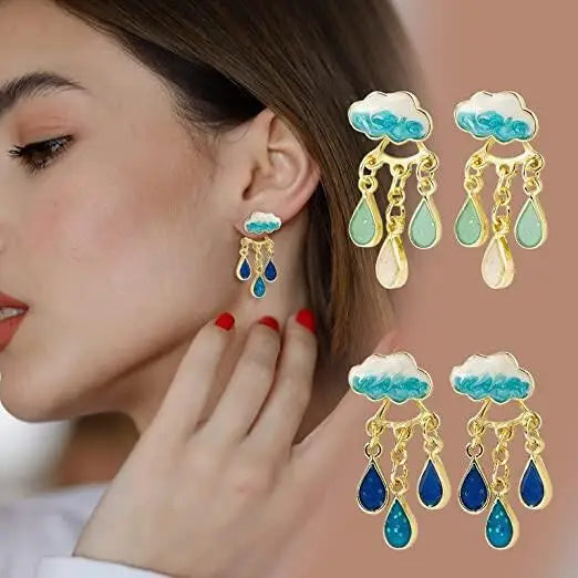 Friends Holiday Gift Earrings Jewelry Fashion Tassel Raindrop Earrings Beautiful Cloud Earrings for Women Girls