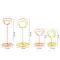 Fast Delivery 8.5CM H & 5CM H Spiral Shaped Table Number Holders Heart Shaped Metal Place Card Holders for Table Wedding