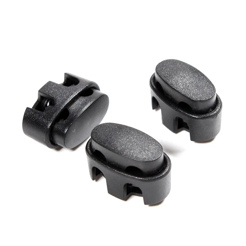 High Quality Garment Black Spring Cord Stopper Custom Drawstring Plastic Cord End Stopper for Drawstring Hoodie Luggage Garment