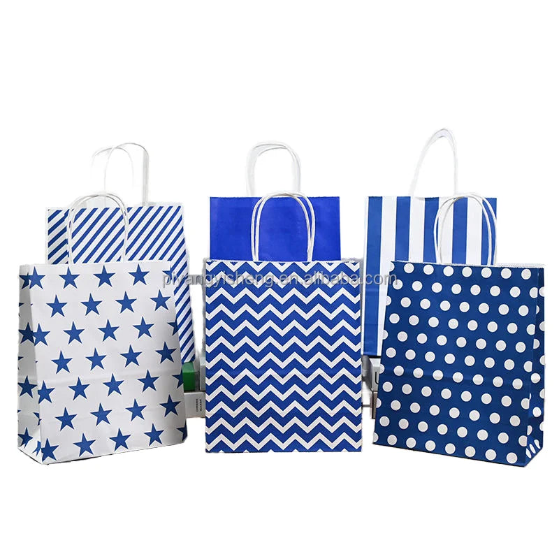 Yisheng Recyclable Kraft Paper Bags-Custom Handles & Gift & Craft Use Factory Direct with Your Own Design