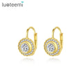 LUOTEEMI Brass Elegant Woman Earing 2026 Cubic Zirconia Hoop Statement Charm Luxury Gold Korean Earrings