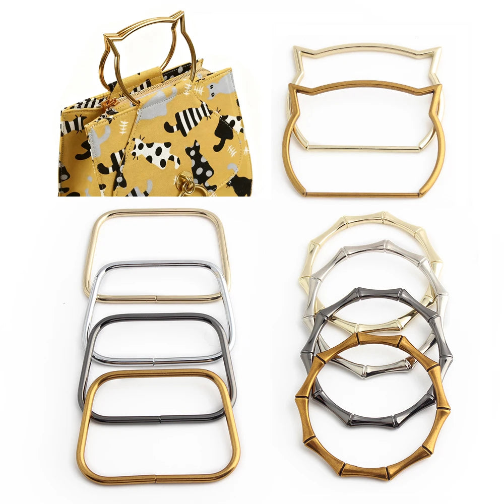 Nolvo World Hot Sell Fashion Cat Metal Bag Handle with Antique Golden Finish Durable Guangdong Origin for Purse Accessories