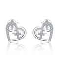 Fashion Popular 925 Sterling Silver Cross Twist Love Knot Heart Twist Back Stud Earrings Jewelry
