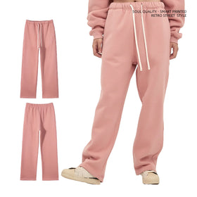 Custom Winter Plain Fleece Heavyweight Cut and Sew Sweatpants Open Hem Sweatpants Cuffed Sweatpants