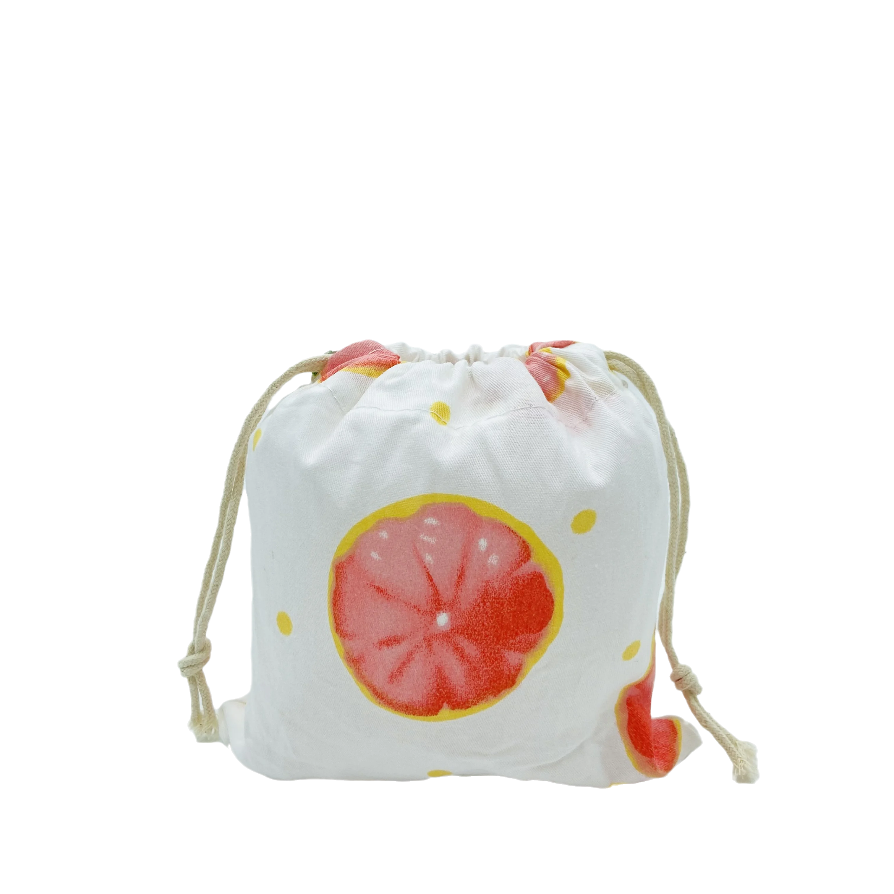 Eco Promotional Sublimation Full Color Small Cotton Canvas Drawstring Pouch Bag
