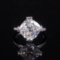AR219 Abiding Custom Big Main Stone Ice Cut Cushion 11x11MM Cubic Zirconia 925 Sterling Silver Rings for Women