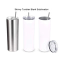 Factory Wholesale Stainless Steel 20 Oz Skinny White Blanks Sublimation Tumbler with Lid Straw