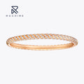 Rochime Twiststed Diamond Bangle Bracelet 925 Sterling Silver champagne Gold Plated 5a Zircon Jewelry for Women