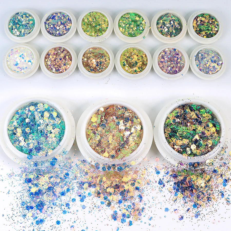 Wholesale Mixed Fairy Tears Glitter for Nail Crafts Resins Tumblers & Eye Fashion Chunky Glitter Minimum Order 1kg