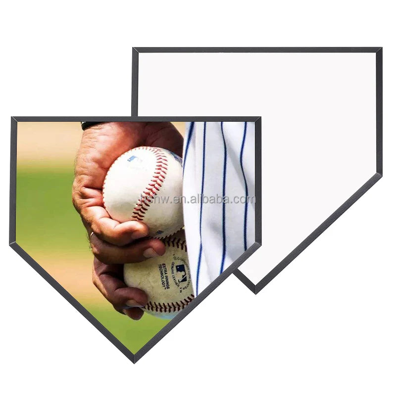 Photo Memorial DIY Sublimation Baseball Plaque-6x6" Glossy White & Black MDF Home Plate Award