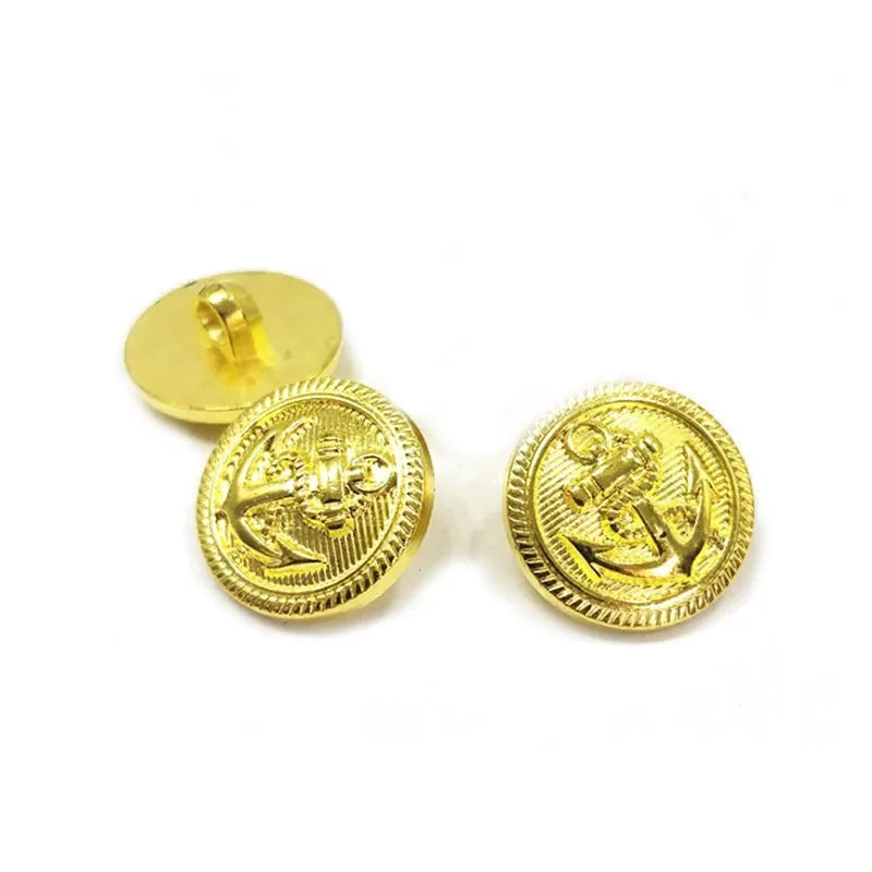 WYSE Custom Plastic Embossed Suit Jacket Blazer Coat Gold Plated Custom Metal Shank Button