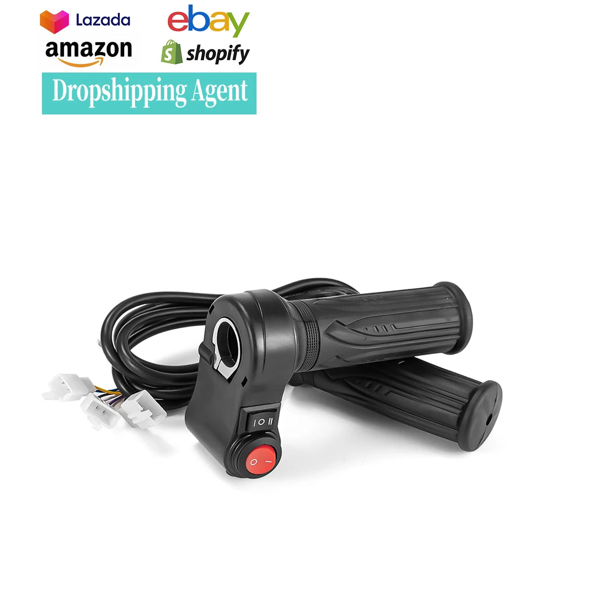 Electric Bicycle 3-Speed Control Throttle Grip with Universal Cable Electric Bike Universal Throttle Grip Part