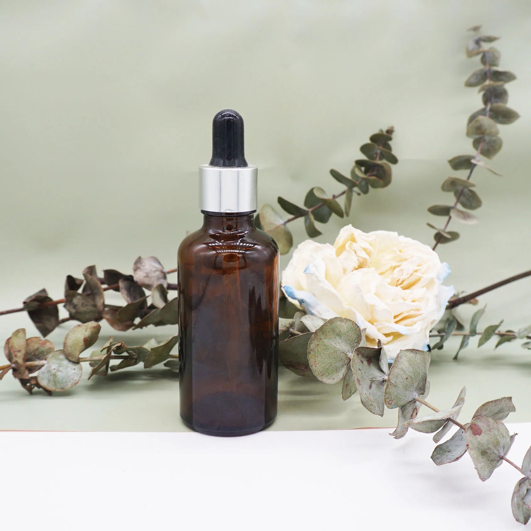 50ml 100ml Amber Luxury Hair Oil Custom Color Glass Dropper Bottle Glass Serum Essential Oil