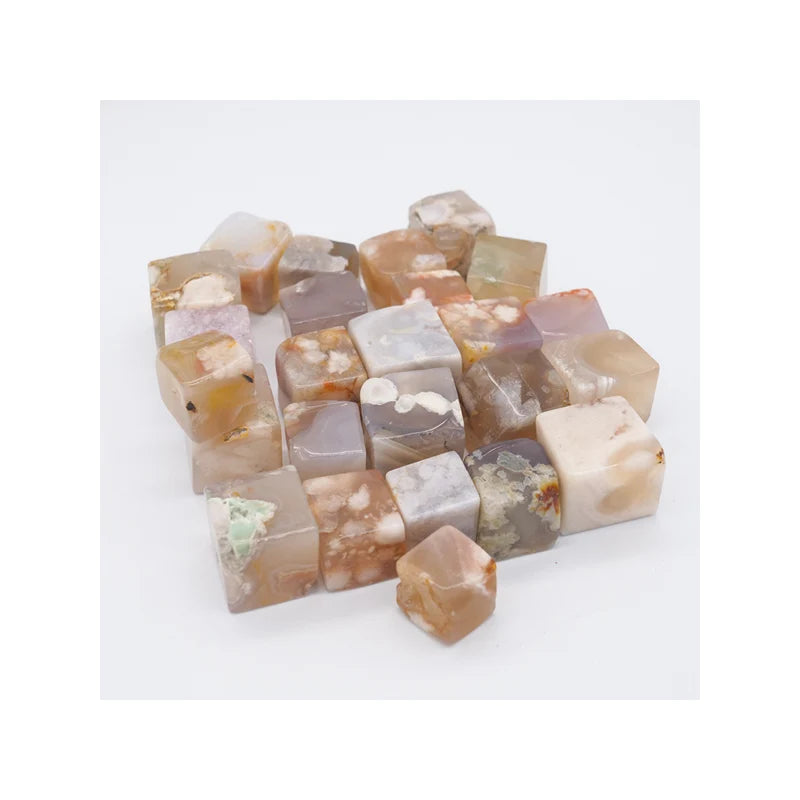 Wholesale Colorful Large Size Tumbled Polished Stone Flower Agate Tumbled Stone