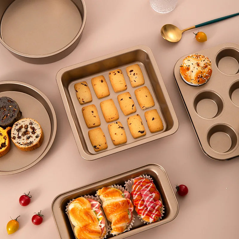 Oven Baking Bread Tray With Lid Non Stick Carbon Steel Pan Rectangular and Square Toast Dish Baking Pan Set