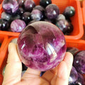 Hot Sale Beautiful Natural Purple Red Fluorite Crystal Quartz Sphere Ball Energy Crystal Ball for Decoration