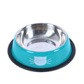 Portable Stainless Steel Cat and Dog Food Bowl Non-Slip and Anti-Upset with Attractive Print Color for Pets