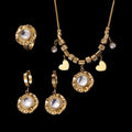 2024 New 3pcs Ready to Ship Stainless Steel Zircon Jewelry Set Necklace Earrings Ring 18k Gold Plated Tarnish Free Set Women