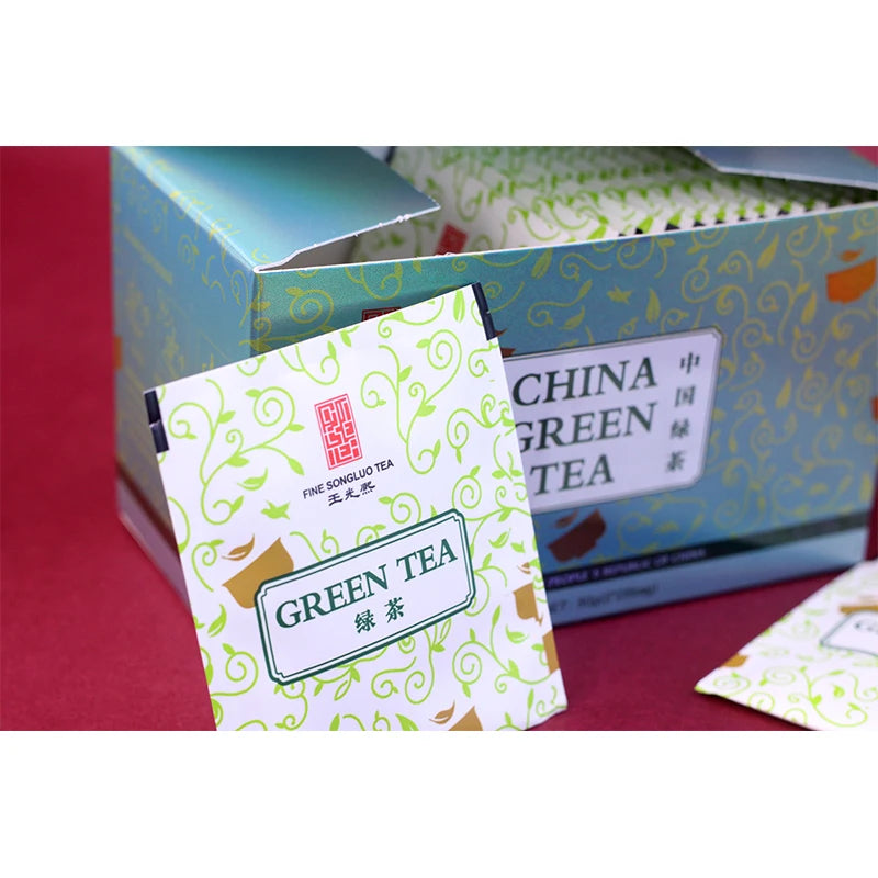 Chinese Songluo New Green Tea Bagged Slimming Health Tea Leaves Tea Bags Bulk Wholesale 50g Box MegaBDM