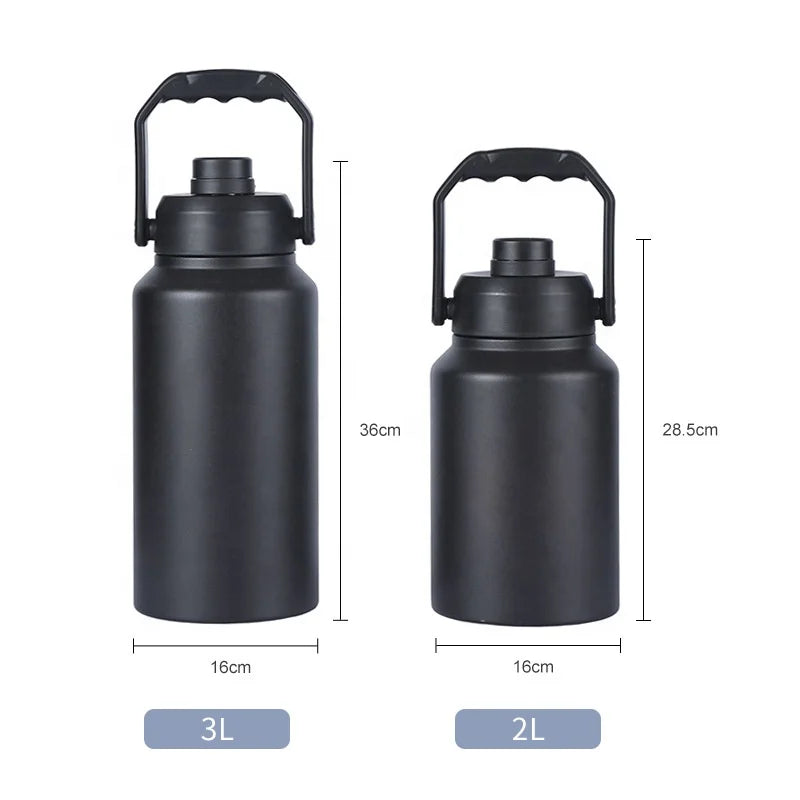TY in Stock Customize Powder Coated Frosted Matte 64 Oz 128 Oz Vacuum Water Bottle