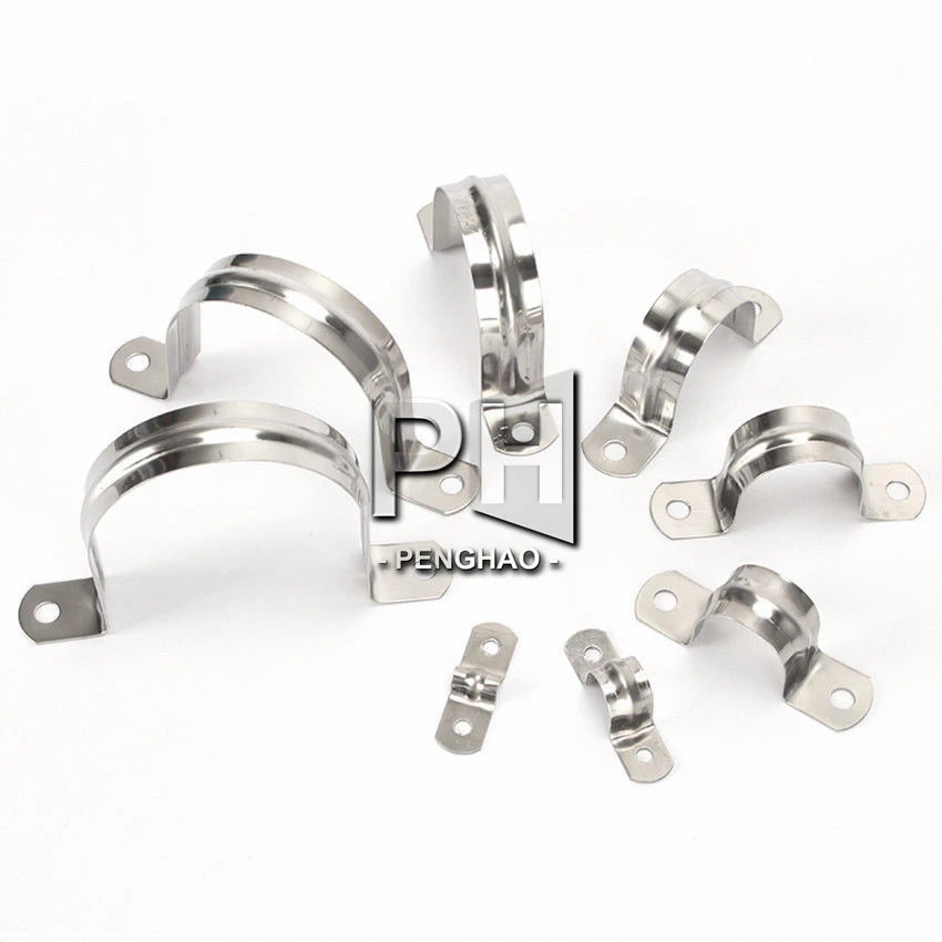 Stainless Steel Plumbing Pipe Saddle Clip Brackets Saddle Clamp 10 - 100mm