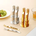 304 Stainless Steel Fruit Fork Set Gold/silver Household Small Fork Cake Dessert Fork Six Pcs Set