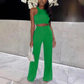 Summer Pants Set Solid Color Temperament Commuter Sleeveless Vest Long Pants Fashion Casual Two-piece Set