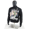 TOPSHOW Designer Custom Black Casual Zipper Denim Digital Printed Embroidery Patch Canvas Work Jacket for Men