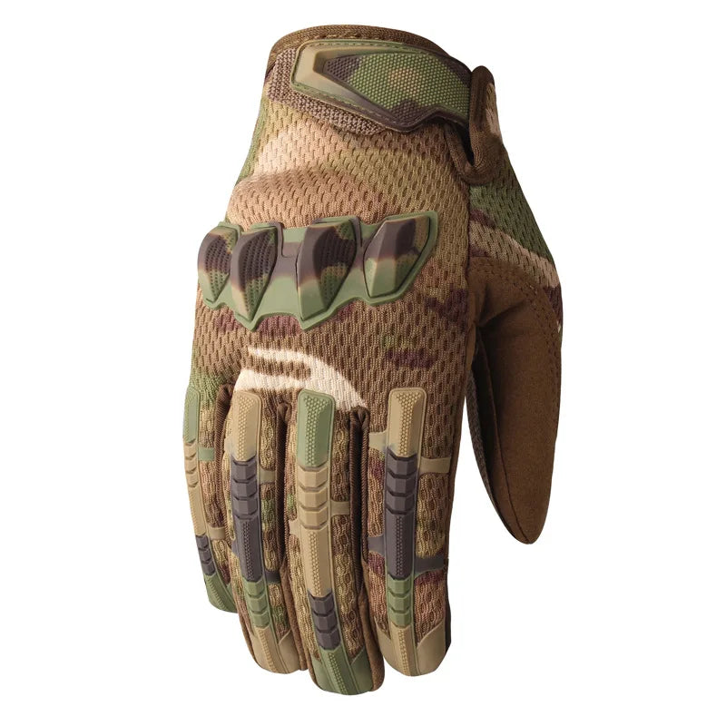 Custom Outdoor Tactical Camouflage Full Finger Gloves Combat Training Hunting Hardshell Protective Gloves Riding Climbing Gloves
