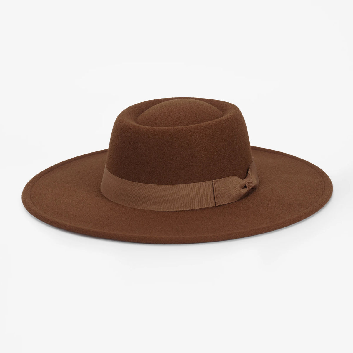 Wholesale 9.5CM Circle Flat Bigger Wide Big Brim Bow Knot Boater Top Fedora Hats for Men Women Winter Autumn Fall